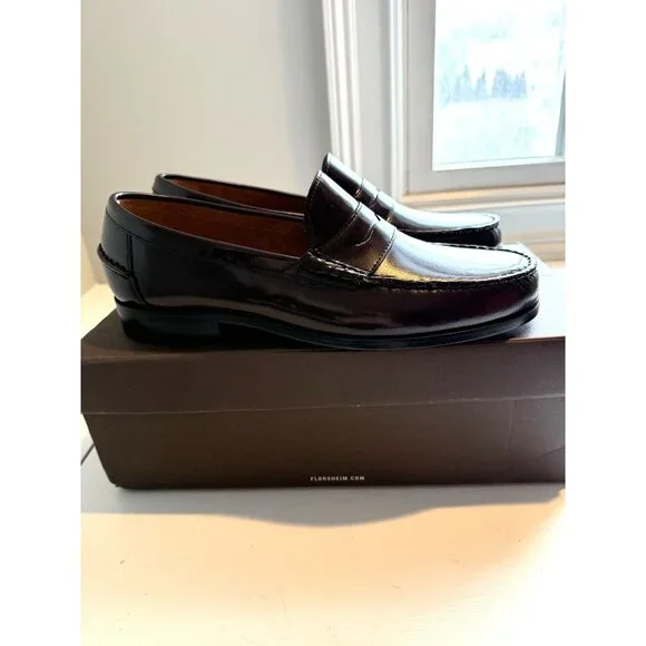 NIB Florsheim Berkley Men's Moc Toe Penny Loafer Burgundy Size 9 $145 [jb] - Picture 9 of 16